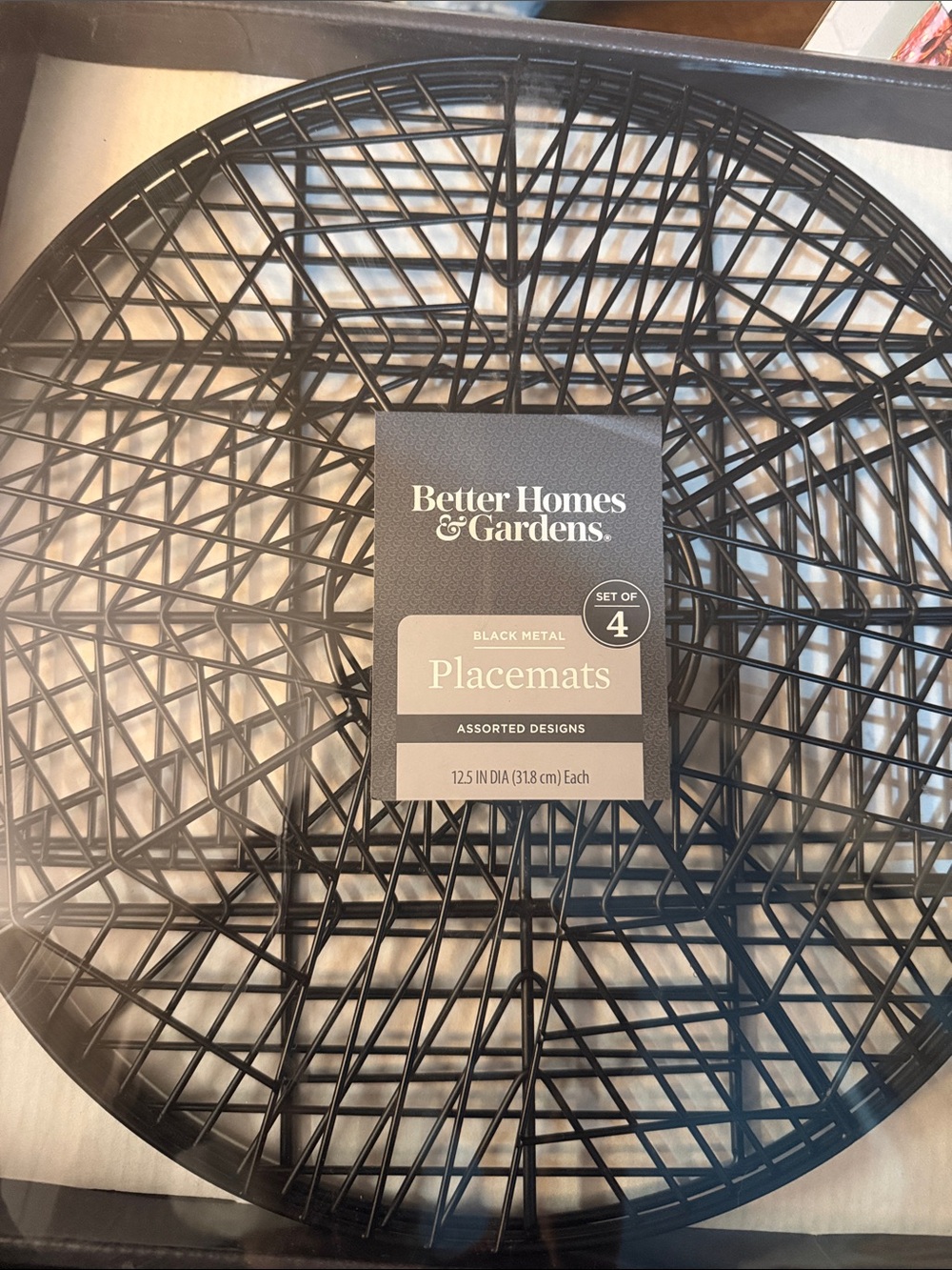 Better Homes And Gardens Black Woven Metal Placemats - Set of 4